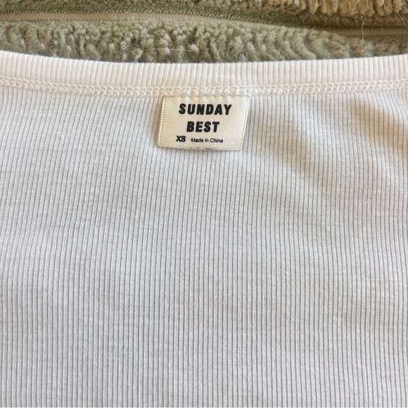 Sunday Best Ribbed White Top - Picture 3 of 5